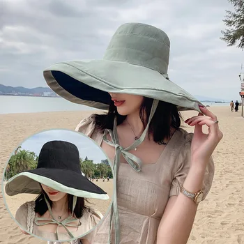 Kadın Packable geri dönüşümlü kova şapka UV Güneş Koruma Geniş Ağız Yaz Plaj Kap
