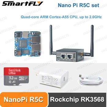 Smartfly NanoPi R5C Seti Openwrt Rockchip RK3568B2 Çift 2.5 G Ethernet Portu ile M. 2 WiFi Modülü 4GB LPDDR4X Desteği FriendlyWrt