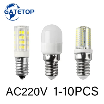 1-10 Adet led ışık Ampul E14 220V Buzdolabı Ampuller Refrige Ekran Lambası Mini Gece ışıkları yüksek parlaklık Ev Dekor Avize