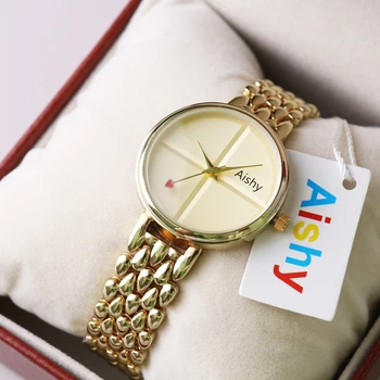 reloj Basit Gül altın kuvars saatler Kadınlar Minimalist Tasarım metal kayışlı kol saati Büyük Arama kadın Moda Yaratıcı İzle