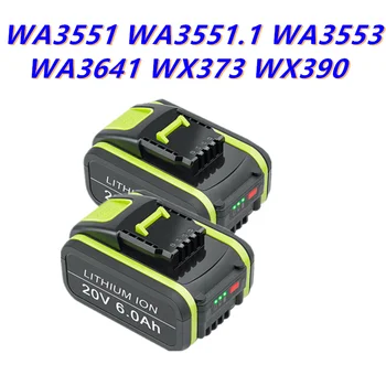 20 V 6000 mAh lityum iyon yedek pil şarj edilebilir pil Worx WA3551 WA3553 WX390 WX176 WX550 WX386 WX373 WX290 WX800 WU268