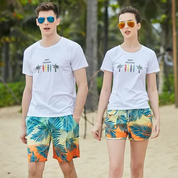 Çiftler plaj pantolonları erkek Gevşek Versiyonu Plaj Su Parkı Speedos Plaj Sörf Çabuk Kuruyan kadın Şort Kum Hawaii Hareket gelgit