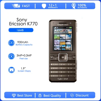 Sony Ericsson K770 Yenilenmiş - Orijinal Unlocked K770i Telefon 3G 3.2 MP Kamera FM Ücretsiz kargo