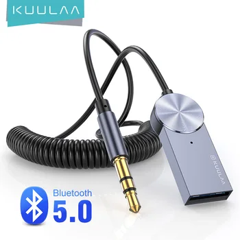 KUULAA Aux Bluetooth Adaptörü Dongle Kablosu İçin Araba 3.5 mm Jack Aux Bluetooth 5.0 Alıcı Hoparlör Ses Müzik Kablosuz Verici