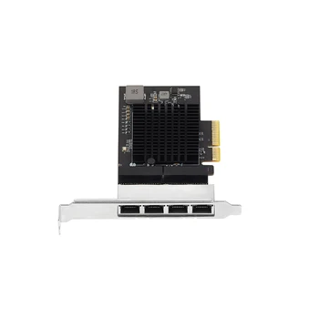 4 Port PCIe 2.5 Gigabit RJ45 Lan 2X10/100 / 1000 / 2500Mbps Realtek 8125b Çip Dört Bağlantı Noktalı Sunucu Gigabit Ağ Kartı 2.5 G Ethernet