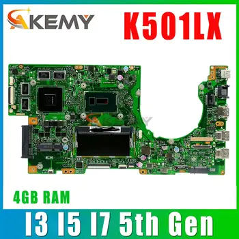K501LX Laptop Anakart ASUS için A501L V505L K501LX K501LB K501L K501 Orijinal Anakart GT940M GTX950M I3 I5 I7 CPU 4GB RAM