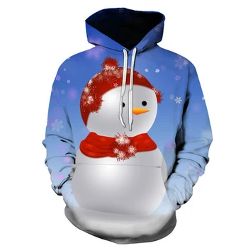 Sevimli Kardan Adam Moda Stil 3D Baskılı Hoodies Unisex Kazaklar Hoodie Casual Tişörtü Sokak Üst Eşofman
