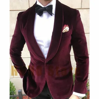 Ceket Erkekler Blazers Lüks Tasarımcı Tam erkek Takım Elbise Ceketler Kadife Kumaş Ince Moda Rahat Commuting Damat düğün elbisesi