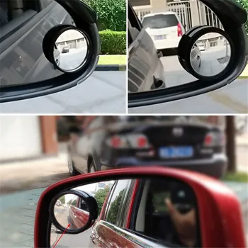 2 Adet Araba Styling 360 Derece Geniş Açı Yuvarlak Dışbükey Ayna Sürüş Aynaları otomobil araç Yan Kör Nokta Aynası dikiz aynası