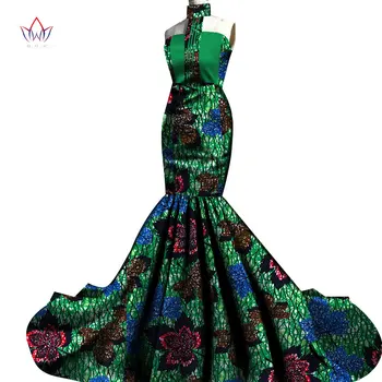 Kolsuz Afrika Elbiseler Kadınlar için Dashiki Seksi Kat uzunlukta Uzun Mermaid Elbise Artı Boyutu Geleneksel Elbise Parti için WY8182
