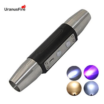Uzman Yeşim El feneri USB şarj edilebilir UV LED lamba 395NM/365nm menekşe ışık 4 dosyaları ultraviyole meşale yeşim takı amber para