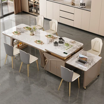 Tasarım Modern Yemek Masaları Mutfak Lüks İskandinav Oturma Odası Yemek Masaları Kahve Uzatılabilir Mesa Comedor Ev Mobilyaları SR50DT