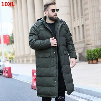 Yeni stil erkek büyük boy ceket kış aşağı ceket uzun diz sıcak aşağı ceket erkekler 10XL 9XL balon ceket erkekler için