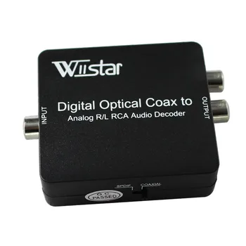 Dijital Analog ses şifre çözücü Dönüştürücü Adaptör Koaksiyel / Optik Toslink SPDIF Stereo 3.5 mm Jack veya L / R RCA Ses Siyah