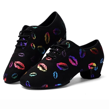 BD-47 Yeni Renkli Dudaklar Sneakers Öğretmen spor ayakkabıları Balo Salonu Spor Bale Latin Dans Ayakkabıları Kadın