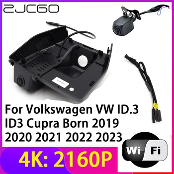 ZJCGO 4K 2160P Çizgi Kam DVR Kamera 2 Lens Kaydedici Wifi Gece Görüş Volkswagen VW ID.3 ID3 Cupra 2019~2023 Doğumlu