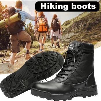Açık yürüyüş botları Lace Up dağcılık ayakkabıları Nefes Avcılık Eğitim Botları Hafif Aşınmaya Dayanıklı Kaymaz Erkekler için