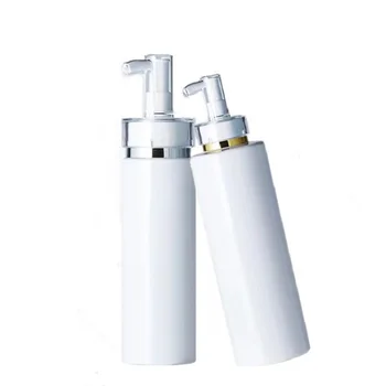 100ML 150ML 200ml 300ML 500ML Akrilik Pompa Beyaz PET Plastik Doldurulabilir Kozmetik Losyon Duş Jeli Boş Ambalaj Şişesi 15 adet