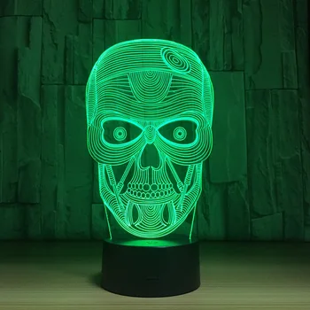 İnsan yüzü 3D desen gece lambası kablosuz hoparlör Aksiyon figürü 7 renk ayarlanabilir USB ışıkları Odası dekorasyon A11