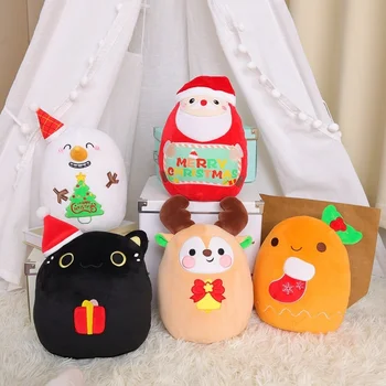 2023 Yeni Kawaii Noel Baba Noel Ağacı Peluş Bebek Yılbaşı Kardan Adam peluş oyuncak Yumuşak Yastık Çocuk Odası Dekorasyon Hediyeler