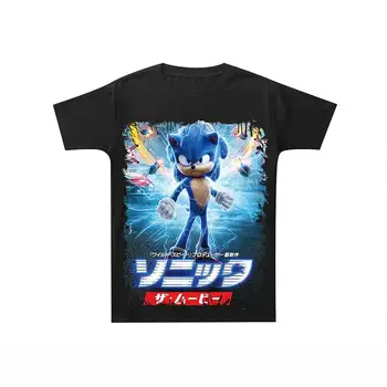 Sonic The Hedgehog Anime Cosplay Kısa Kollu Ekip Boyun Erkek T Shirt 3D Baskılı Açık Rahat Gömlek Çocuklar Gençler Çocuk