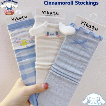 Kawaii Sanrio Cinnamoroll Çorap Yaz Karikatür Anime Saf Pamuk Orta Tüp Çorap Sevimli Lolita Rahat Nefes Kız Çorap