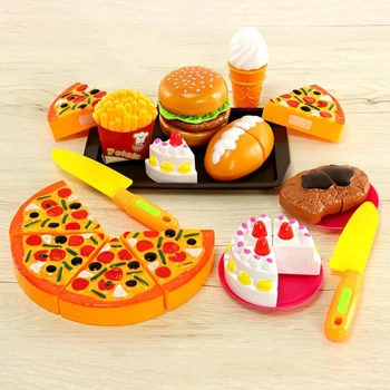 Fast Food Seti Mutfak Oyuncak Oyna Pretend Mutfak Aksesuarları Burger Pizza