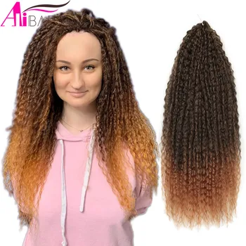 20-28 İnç Sentetik Afro Kinky Kıvırcık Saç Ombre 613 örgü postişler Marly Saç Siyah Kadınlar için Alibaby