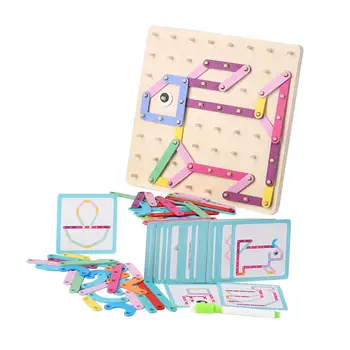 Montessori ahşap delikli pano oyuncak seti Erken Öğrenme Eğitim Oyuncak Kızlar için Kartları ile