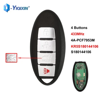 YIQIXIN 433 MHz Anahtarsız Gitmek Için Akıllı Uzaktan Araba Anahtarı Nissan Rogue X-Trail 2014 2015 2016 KR5S180144106 4A-PCF7953M Çip S180144106