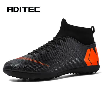 Futbol Ayakkabıları futbol kramponları erkek Yüksek Ayak Bileği Sneakers Erkekler Açık Cleats Çizmeler Uzun Sivri futbol ayakkabıları EUR35-45