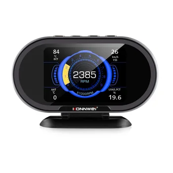 Yeni KONNWEI KW206 OBD2 Tarayıcı Araba Dijital On-kart bilgisayar lcd ekran Yakıt Tüketimi Su sıcaklık göstergesi Hız Göstergesi