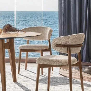 Çoğaltma Tasarımcı yemek sandalyeleri Relax İskandinav Ergonomik Lüks Yemek Sandalyesi Mutfak Deri Ahşap Silla Comedor Ev Mobilyaları