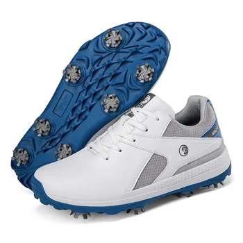 Erkek Profesyonel golf ayakkabısı Beyaz Siyah erkek Golf spor ayakkabısı erkek Açık Golf yürüyüş Ayakkabısı Büyük Boy 47