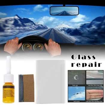 5 adet / takım otomobil araç Cam Çizikler Onarım Aracı Kiti DIY Kanatlı Aracı Sıvı + Bıçak + Sertleştirilmiş Film Kullanımı ve Kullanımı Kolay