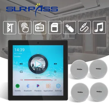 Android 7.1 WİFİ BT Duvar Amplifikatör Ses Stereo Tavan Hoparlör Ucuz Set 8 Ohm 20 W Amp Güç Ev Sinema Sistemi