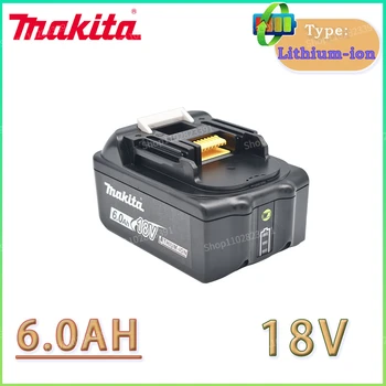 Makita 100 % Orijinal 18V 6.0 Ah Şarj Edilebilir Güç Aracı Pil ile LED lityum iyon yedek pil LXT400 BL1860B BL1860 BL1850
