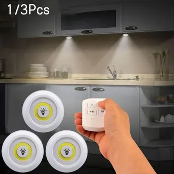 3W kısılabilir LED koçanı dolap altı ışığı LED Kablosuz Uzaktan Kumanda Kısılabilir Dolap Gece Lambası Ev Yatak Odası Mutfak Gece Lambası