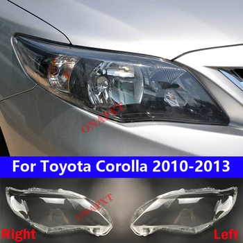 Tüm yeni far kabuk kapak Toyota Corolla 2010-2013 için ön far şeffaf abajur lambası cam ışık kutusu