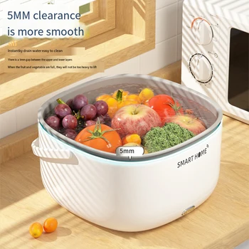 Ultrason Elektrikli sebze yıkama makinaları Saplı Sebze çamaşır sepeti Ev Mutfak Aletleri Ev Sofra Şişeleri
