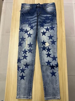 Jeans Q04443 Erkek Modası 2023, Avrupa Parti Tasarımında Popüler Lüks Giyim