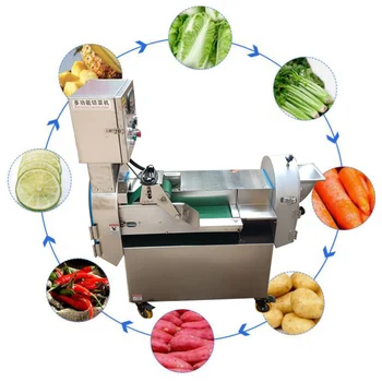Ticari Parçalayıcı Sebze Kavun Soğan Dilimleme Parçalama makinesi Çok Fonksiyonlu Kesici Kavun Kesim Kıyılmış Patates Havuç Dilim