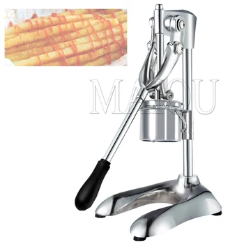 Püresi Uzun Patates Kızarmış Çip Ekstruderler 30 CM Süper Uzun Patates Kızartması Makinesi Manuel Patates Cipsi Yapma Makinesi