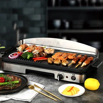 Kalbur elektrikli kalbur teppanyaki ticari ev ızgara biftek makinesi masaüstü kalbur Kore kızartma tavası