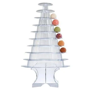 10 Katlı Macaron Kulesi Acıbadem kurabiyesi Ekran Standı Bebek Duş Doğum Günü Partisi Kek Dekorasyon Malzemeleri Düğün Dekorasyon Şeffaf