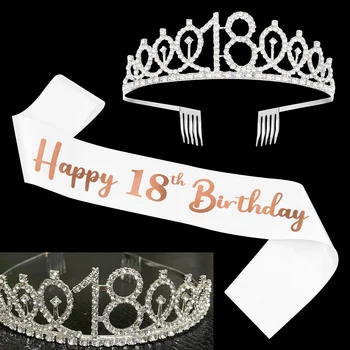 18th Doğum Günü Kraliçe Kanat Kristal Tiara Kiti Gümüş Kadın Kanat Kız Doğum Günü Dekor Taklidi Kafa Bandı saç aksesuarları Glitter