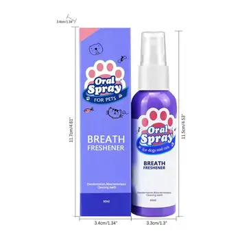 60ml Pet Ağız Bakımı Sprey Köpekler Kediler Temizleme Plak Tartar Diş Eti Hastalığı Ağız Spreyi Kaldırmak Kokusuz Oral Pet Deodorant