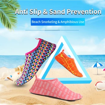 Plaj Açık 2023 Yaz su ayakkabısı Yüzme Ayakkabıları Aqua Büyük Artı Boyutu plaj ayakkabısı Sürgülü Koşu Bandı Ayakkabıları Plaj Çorapları