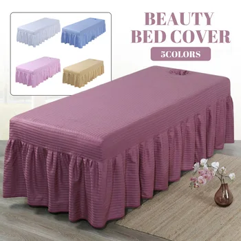 Güzellik Salonu Yatak Örtüsü masaj yatağı Örtüsü Pamuk güzellik salonu masası yatak çarşafı Spa Yatak Tam Kapak Delikli Yatak Etekler