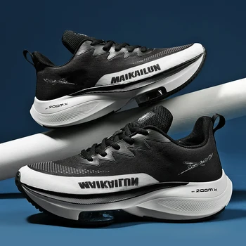 Yeni Trend Ayakkabı Erkekler hava yastığı koşu ayakkabıları Erkekler için Kapalı Spor Ayakkabı Örgü Nefes spor ayakkabılar Kene Taban koşu ayakkabıları
